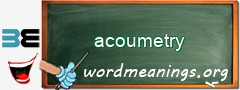 WordMeaning blackboard for acoumetry